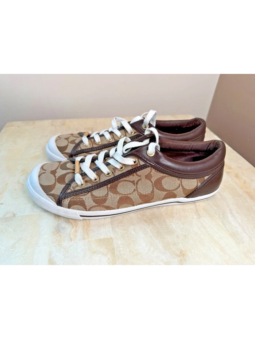 Coach Francesca A5209 Signature C Jacquard Sneakers Size 10B